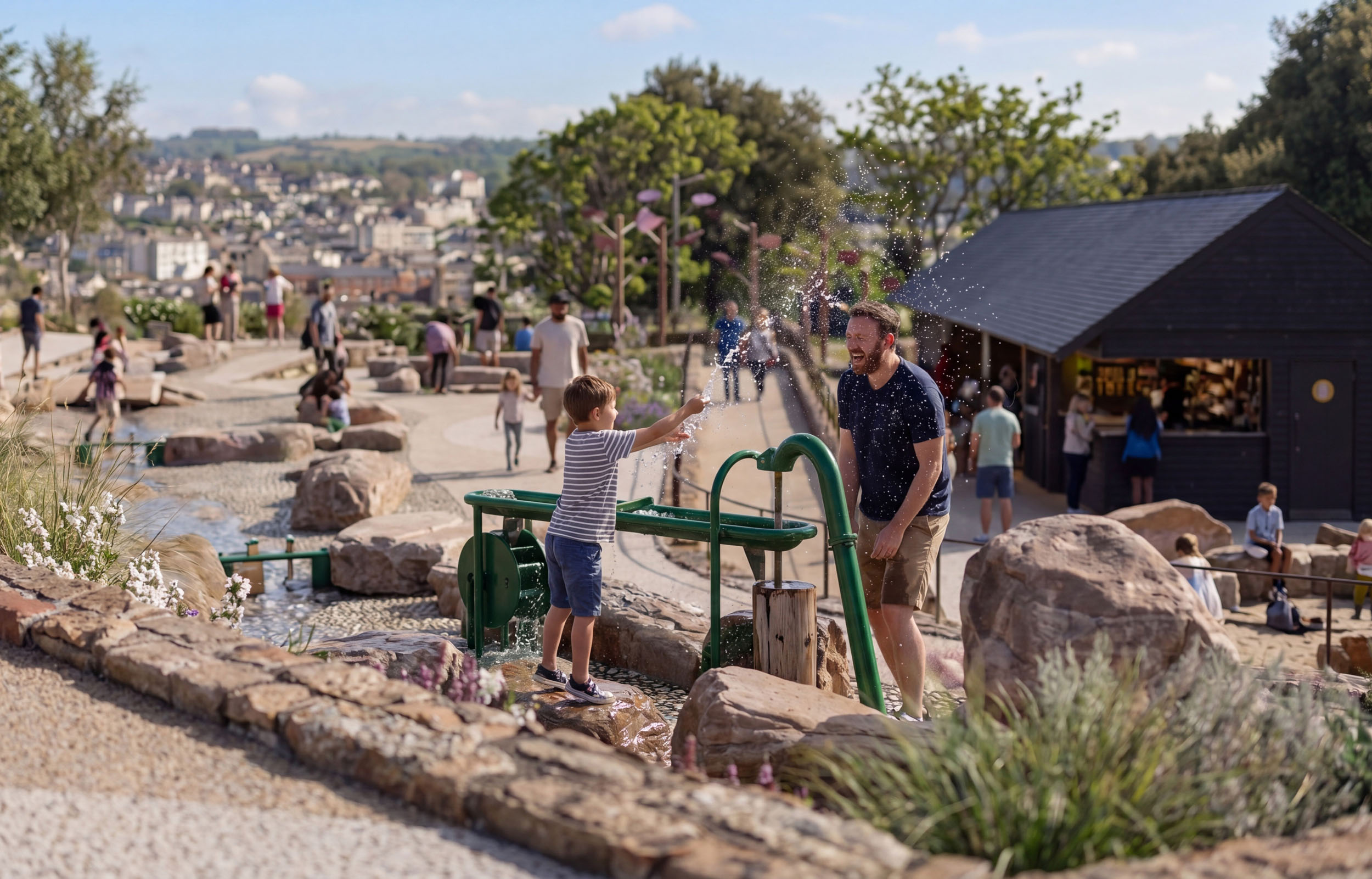 Architectural CGI render of a playful CGI studio scene.