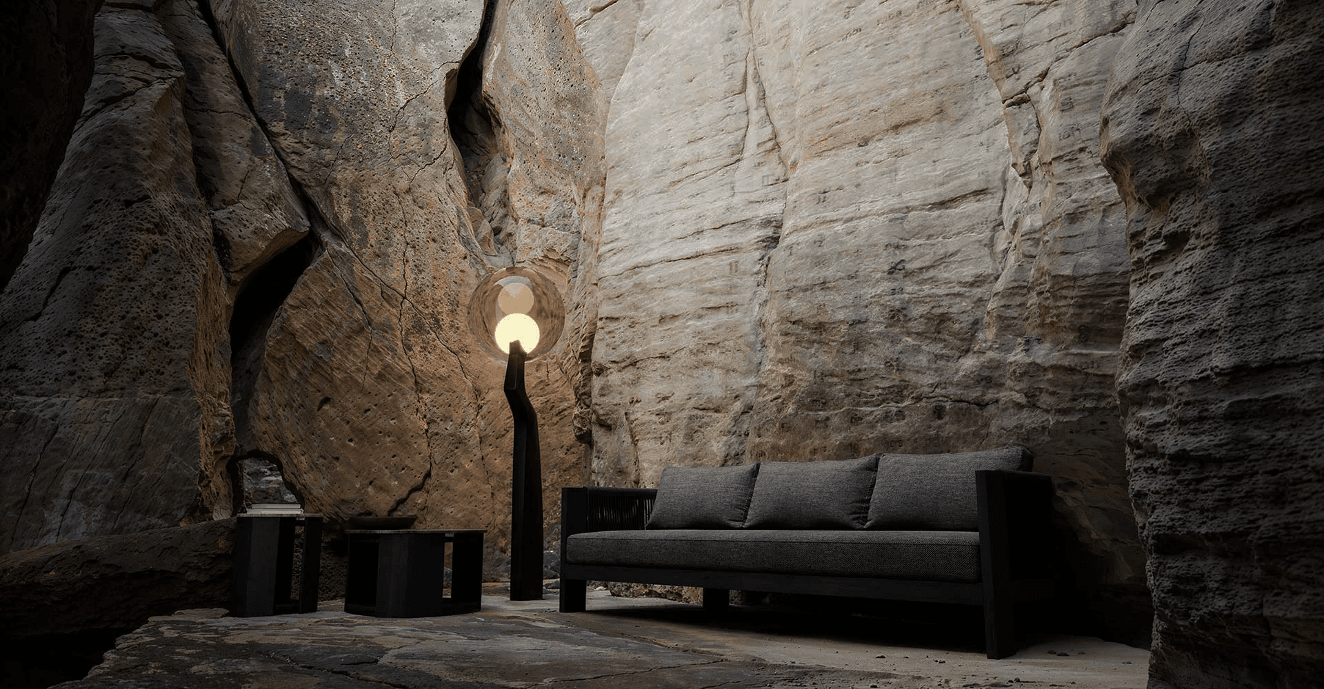 A scene of a wall with glass bottles' shadow casted onto it