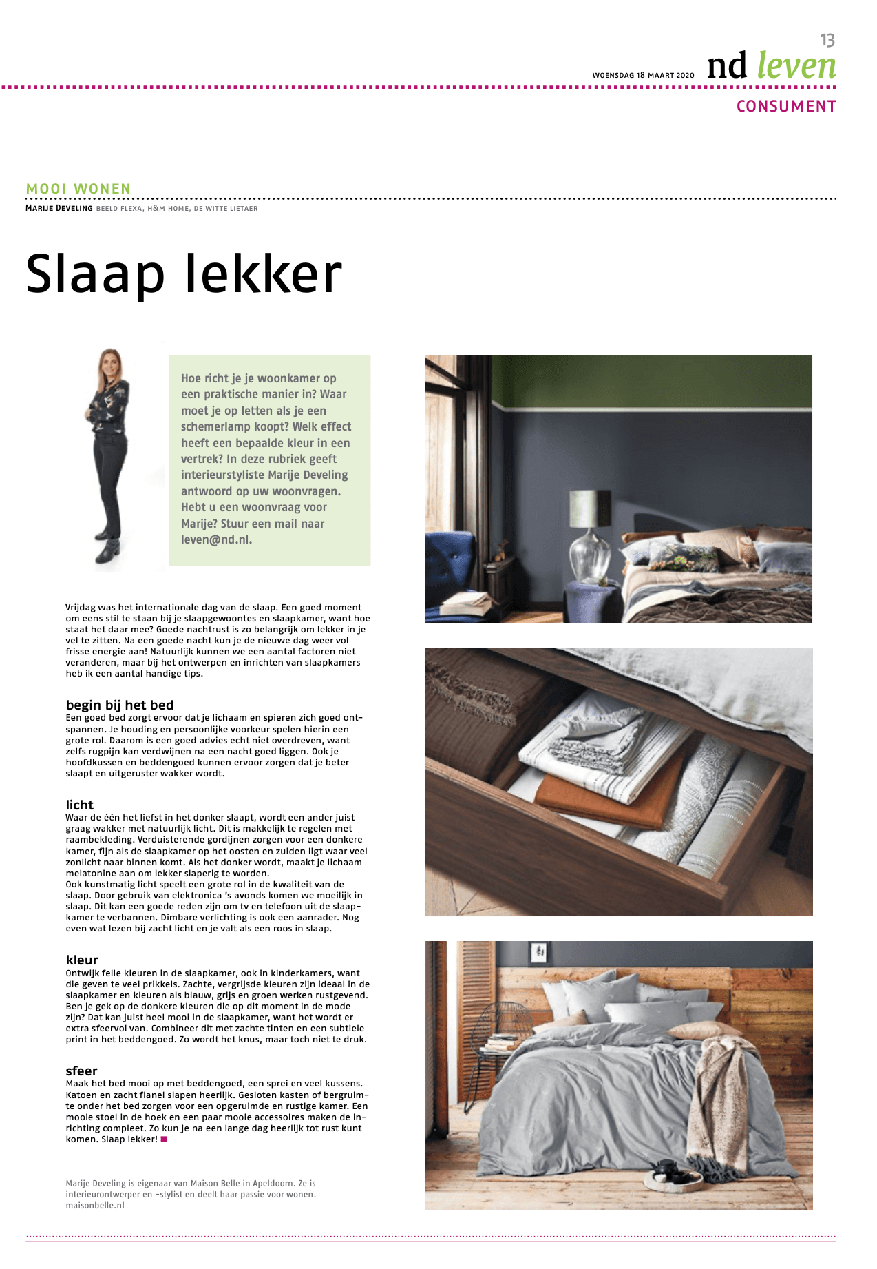 slaapkamer inrichten tips column