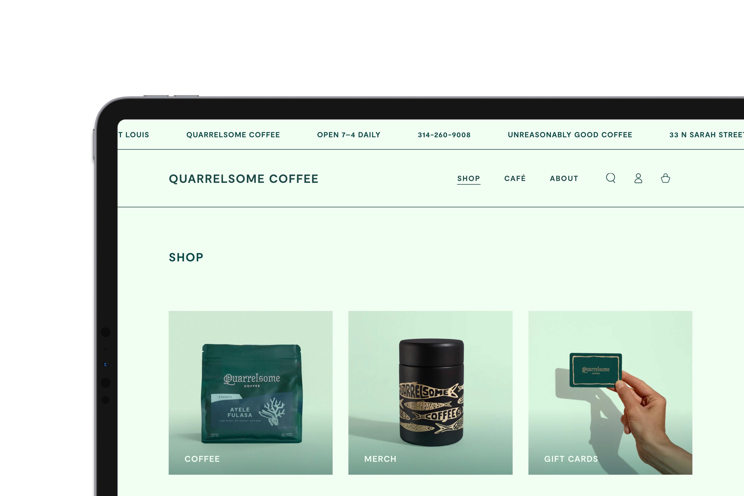 Quarrelsome Coffee Website Design