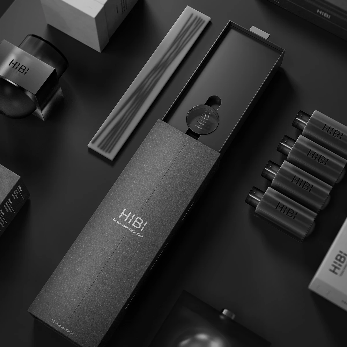 HIBI device kit in matte black with modular inserts.
