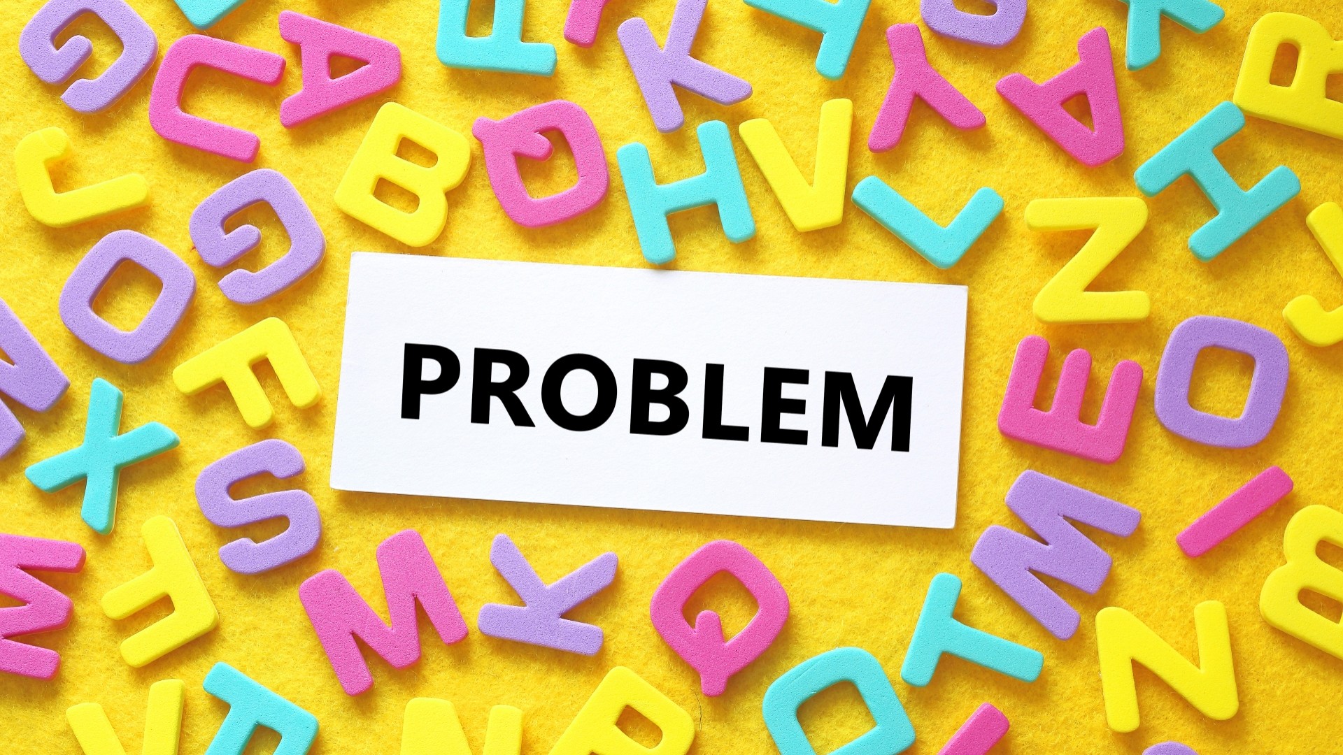 カラフルなアルファベットとPROBLEMの文字