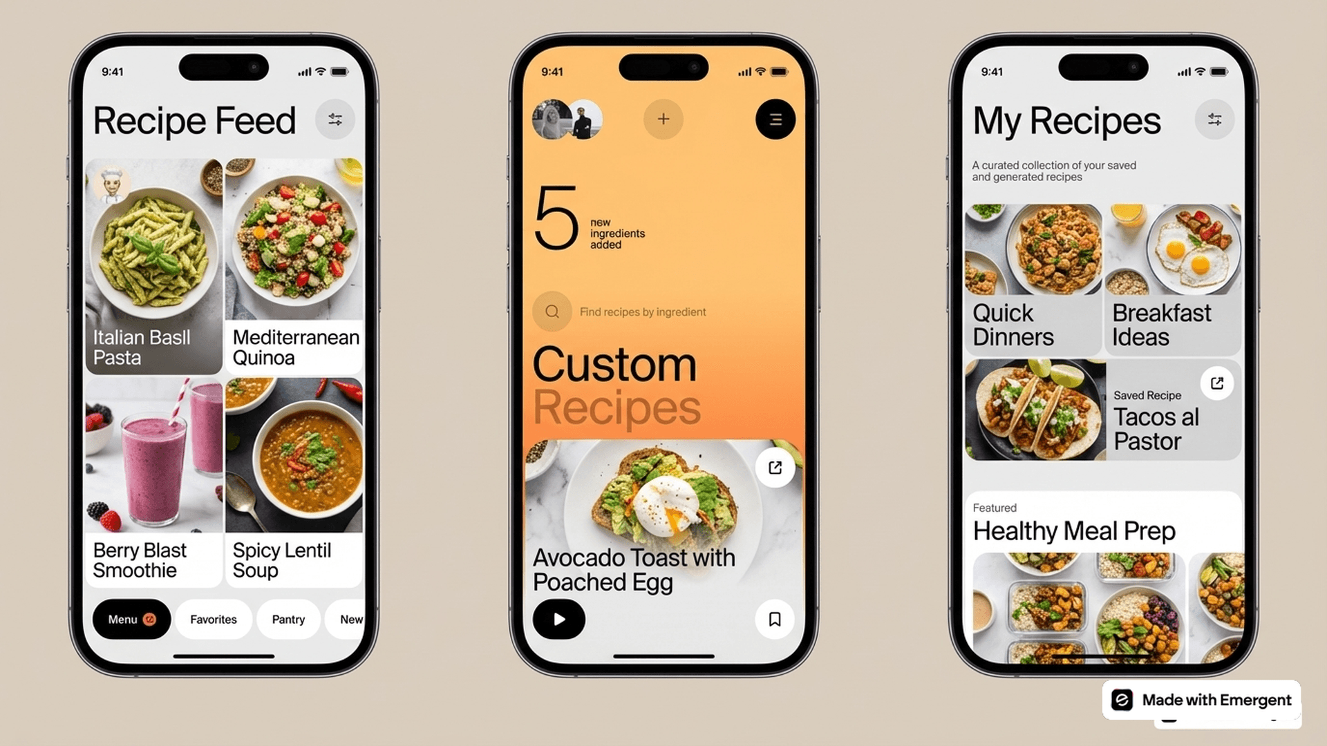 Receipe Generator App Made with Emergent