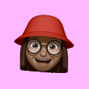 Animated character with glasses, smiling widely, wearing a red bucket hat, set against a pink background.