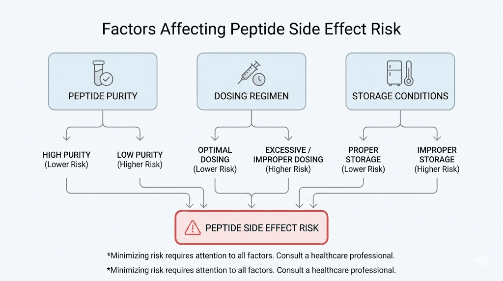Factors that increase AOD 9604 side effect risk diagram