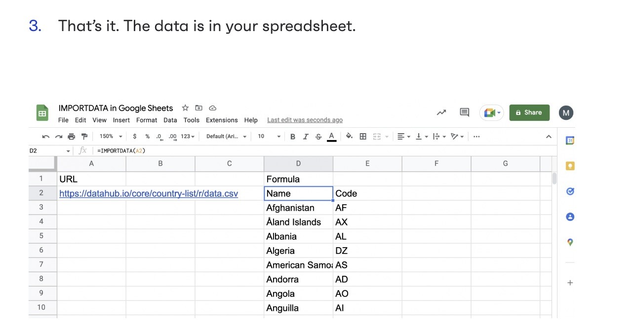 how to automatically import data into Google Sheets