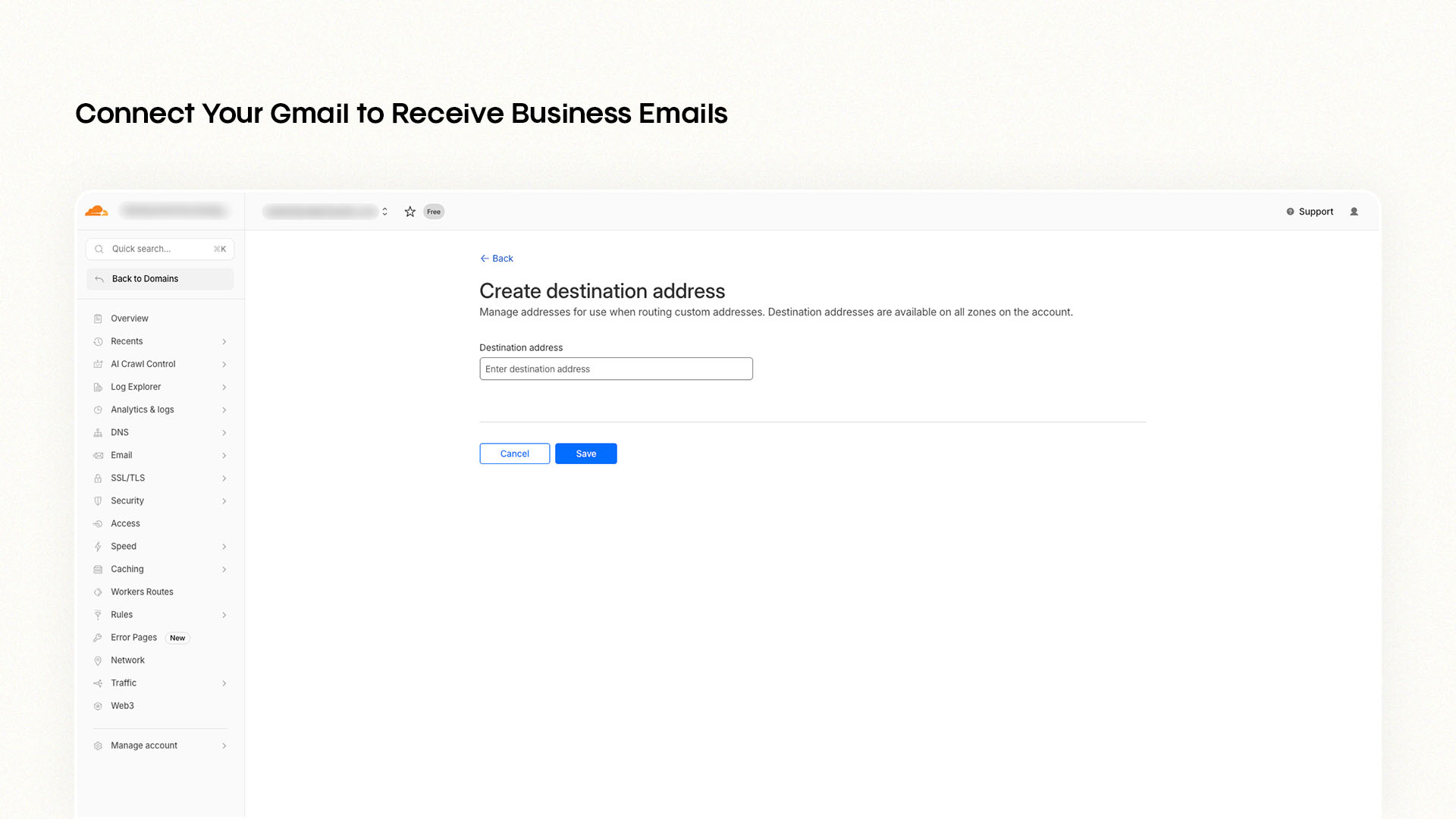 Connect Gmail to custom domain email via Cloudflare destination addresses