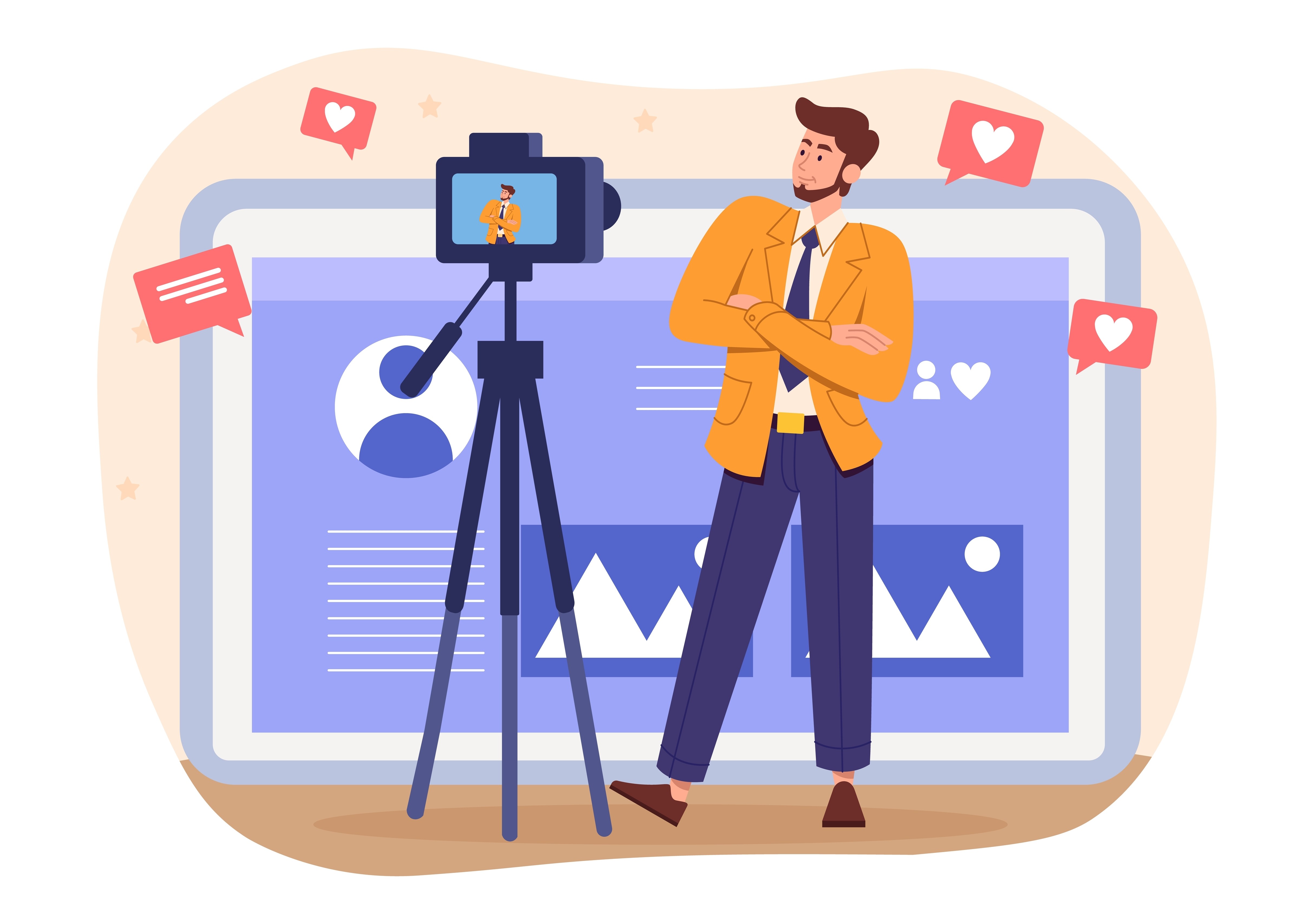 Content creator filming a sponsored video for a brand influencer marketing campaign