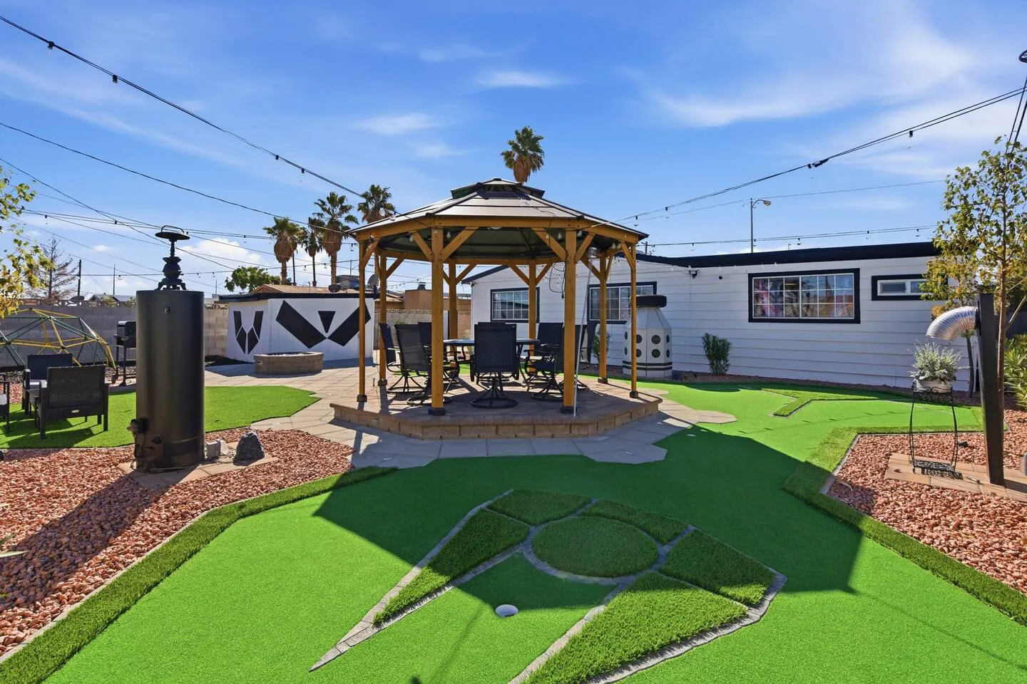 Backyard gazebo beside the mini golf course, Star Wars Getaway in North Las Vegas