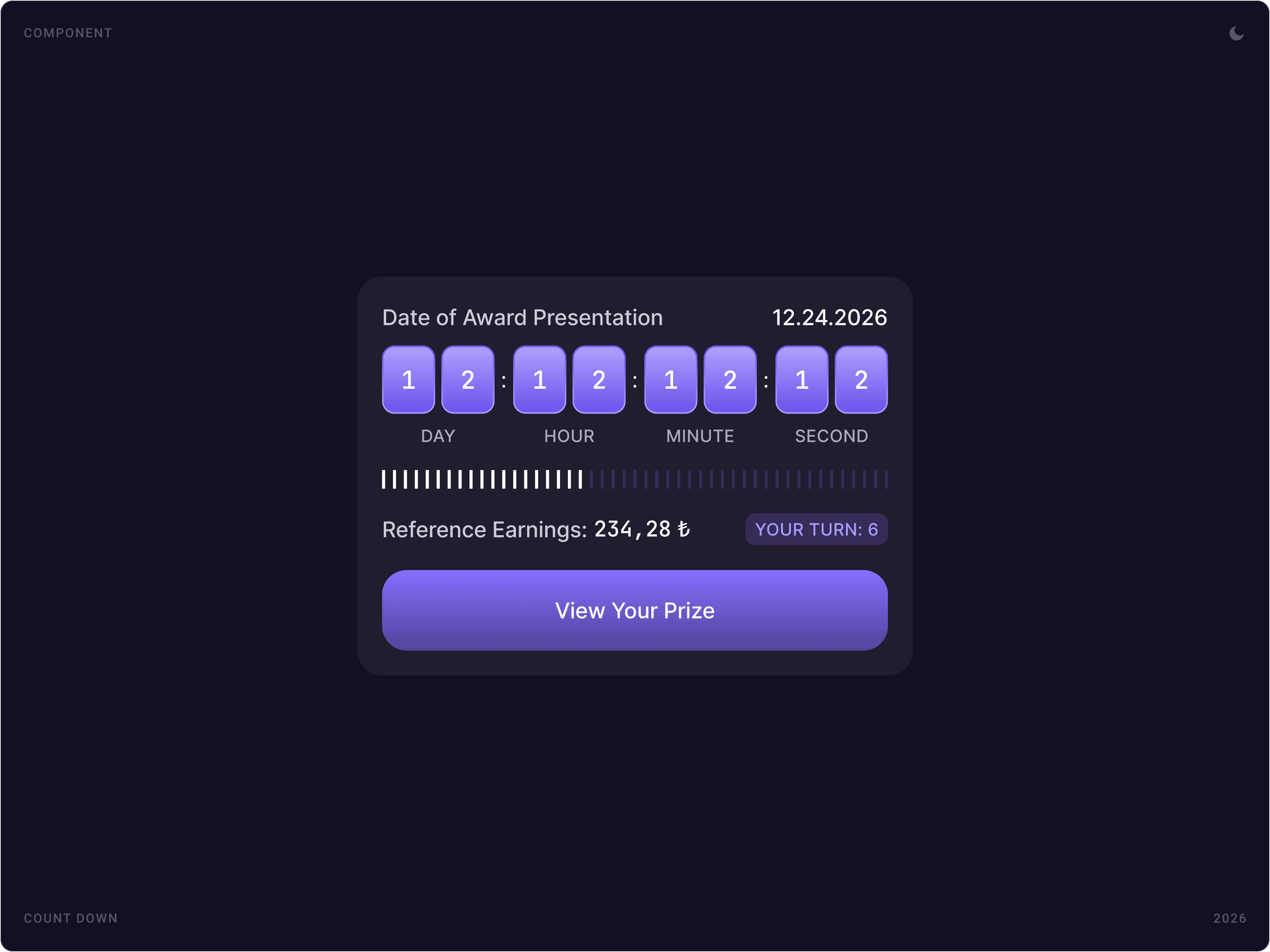Modern Reward Countdown Component Design