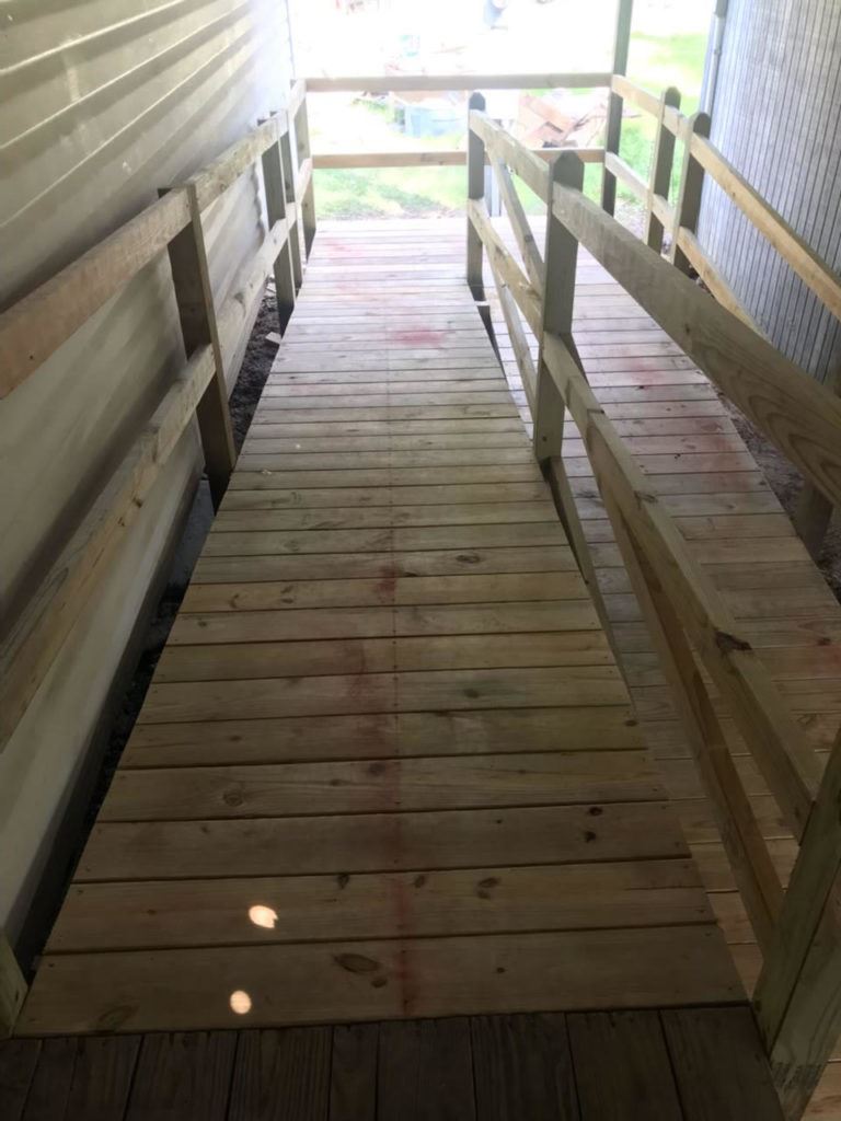 Wheelchair ramp installed for a veteran using a HISA grant