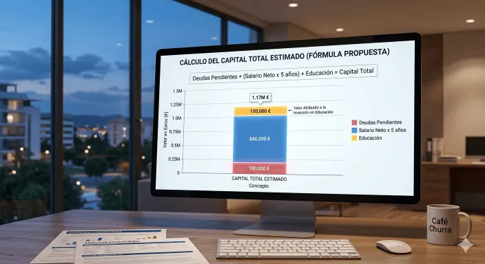 Fórmula matemática recomendada por expertos para calcular el capital ideal en un seguro de vida riesgo.