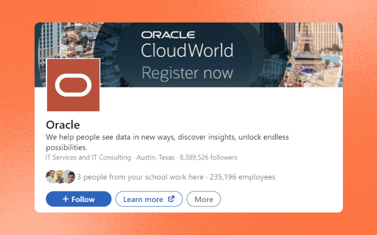 Oracle LinkedIn Banner