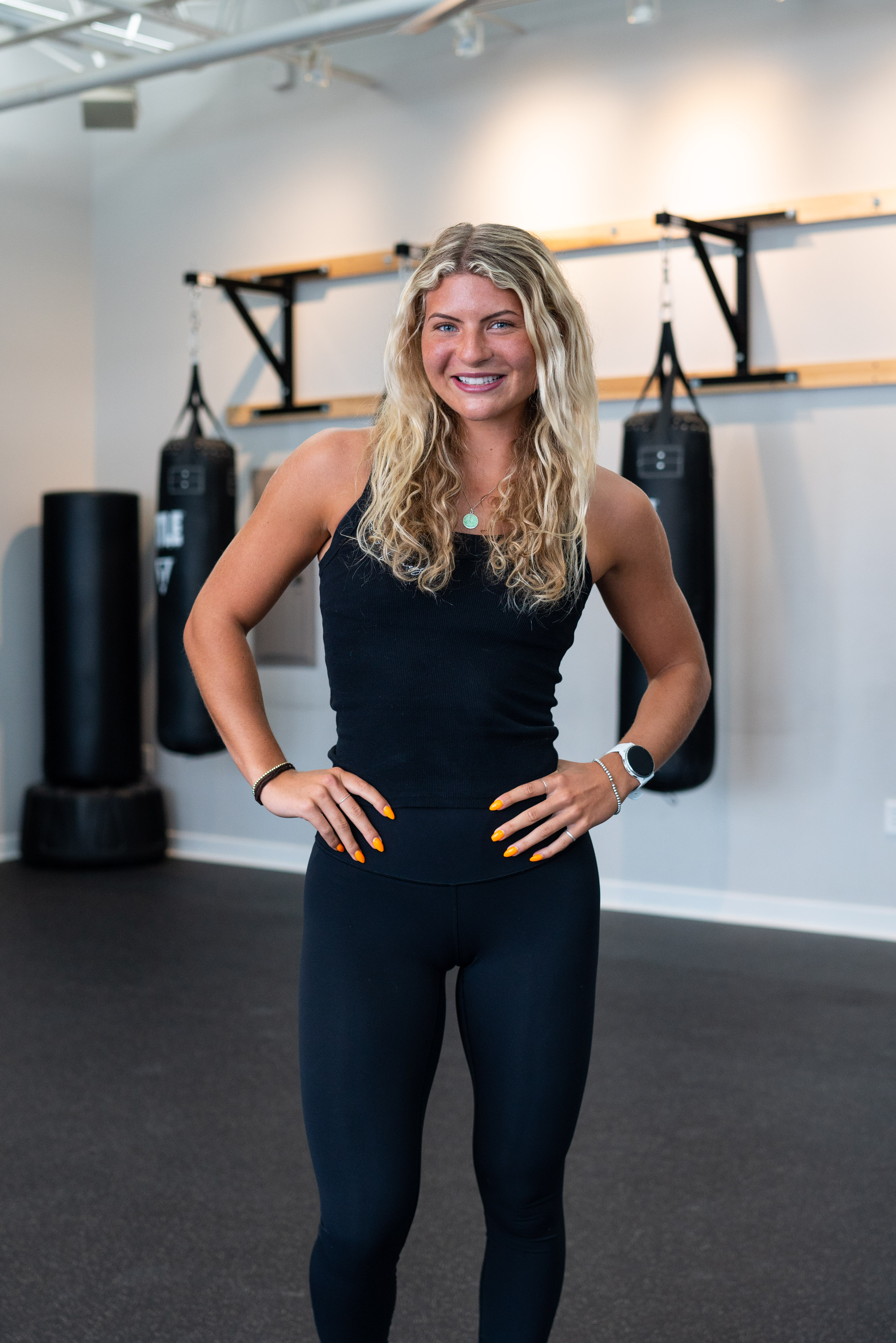 Gym Instructor with boxing gloves in Anchor Fitness Pewaukee