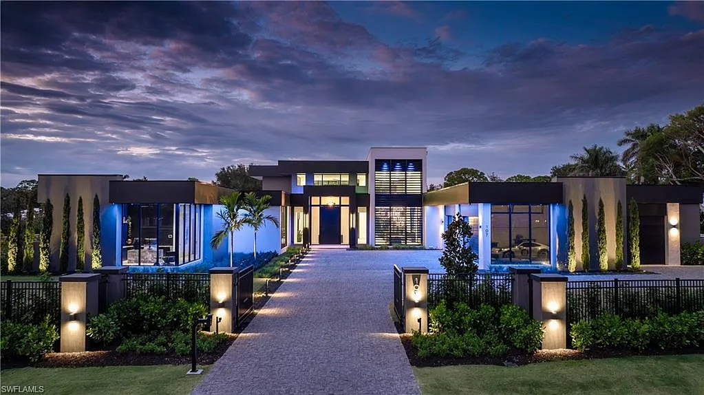 Front and side exterior view of the Pine Ridge Estates home