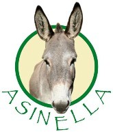 Logo der Initiative Asinella mit einem Eselkopf im Kreis – Symbol für tiergestützte Therapie und Inklusion.