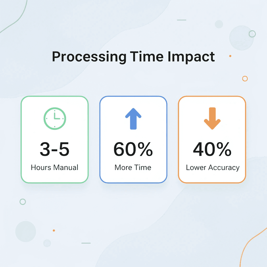 Statistics showing manual processing time impact
