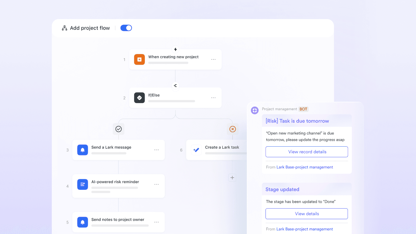 Lark tasks automated workflow&nbsp;
