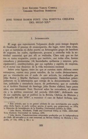 José Tomás Ramos Font: una fortuna chilena del siglo XIX