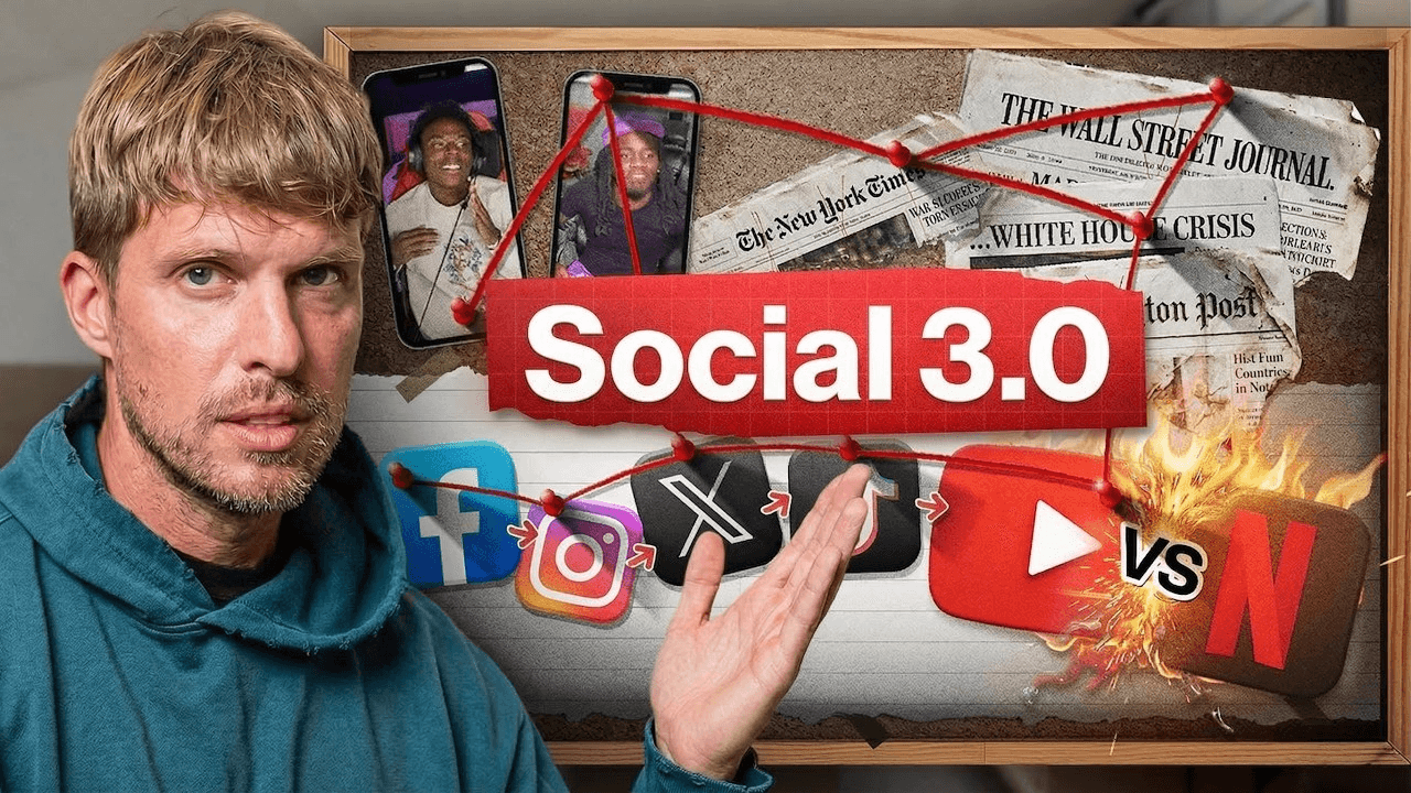 Man presenting a social media board - Video Clipping for Social Media