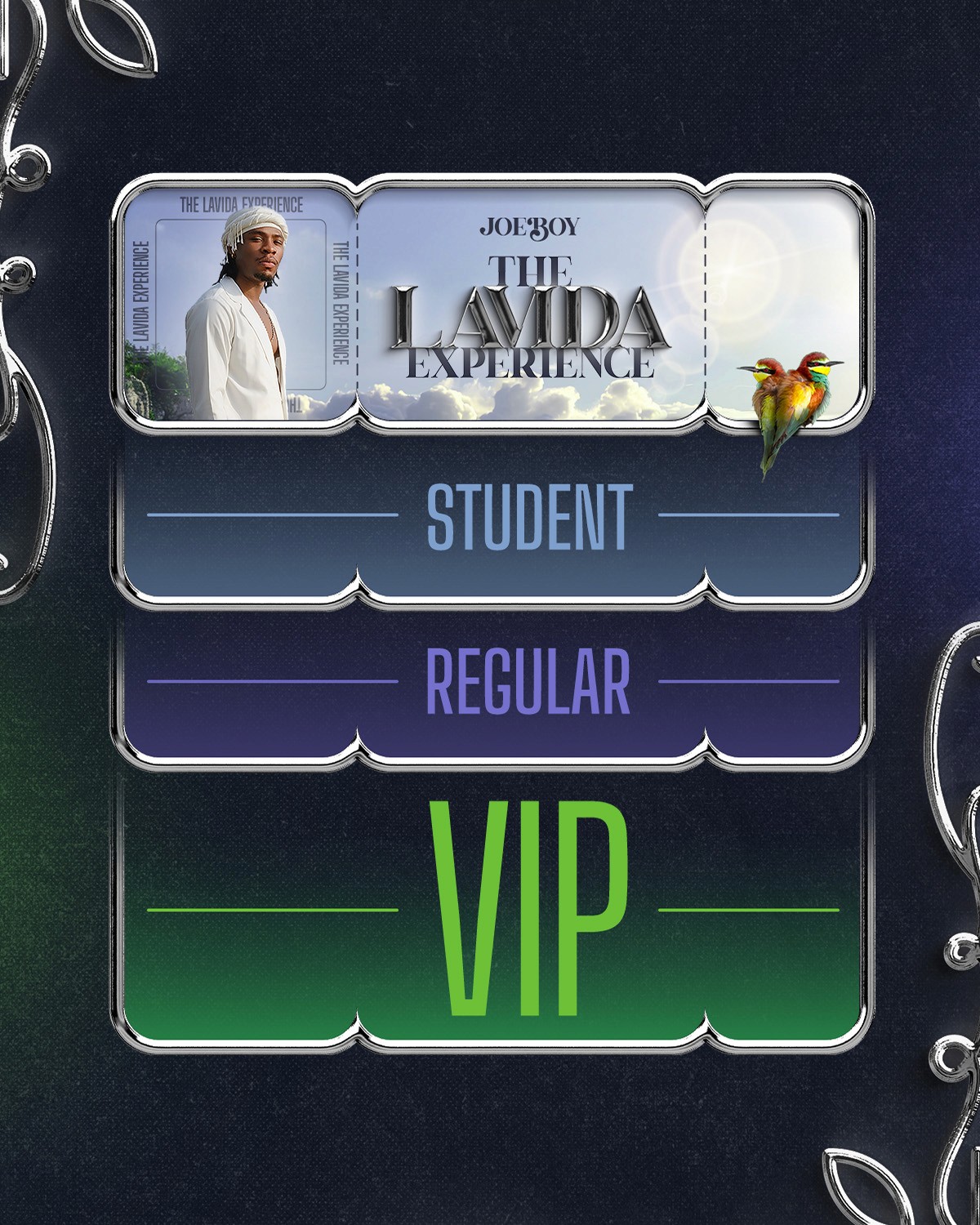 Joeboy Touring Era ticket category social media asset — campaign design by MetaCraft.