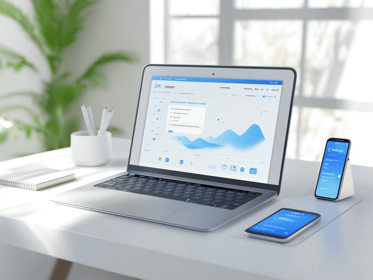 Modern laptop displaying dashboard