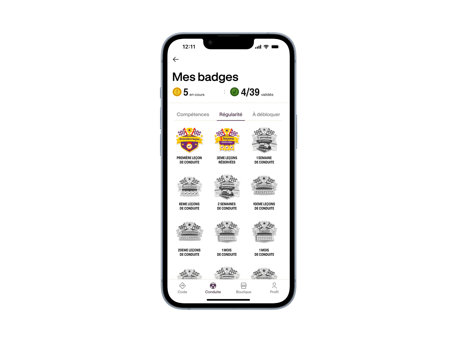 Badges obtenus