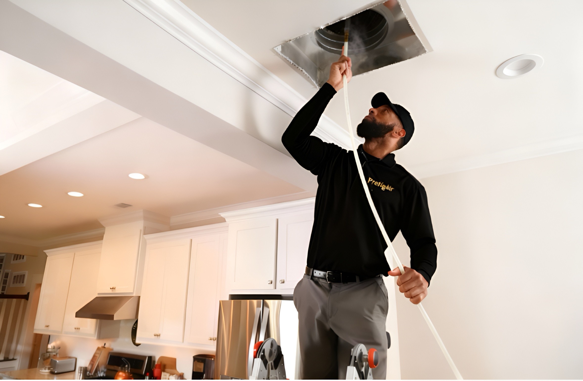 Nettoyage professionnel d’une thermopompe murale pour améliorer la qualité de l’air intérieur.