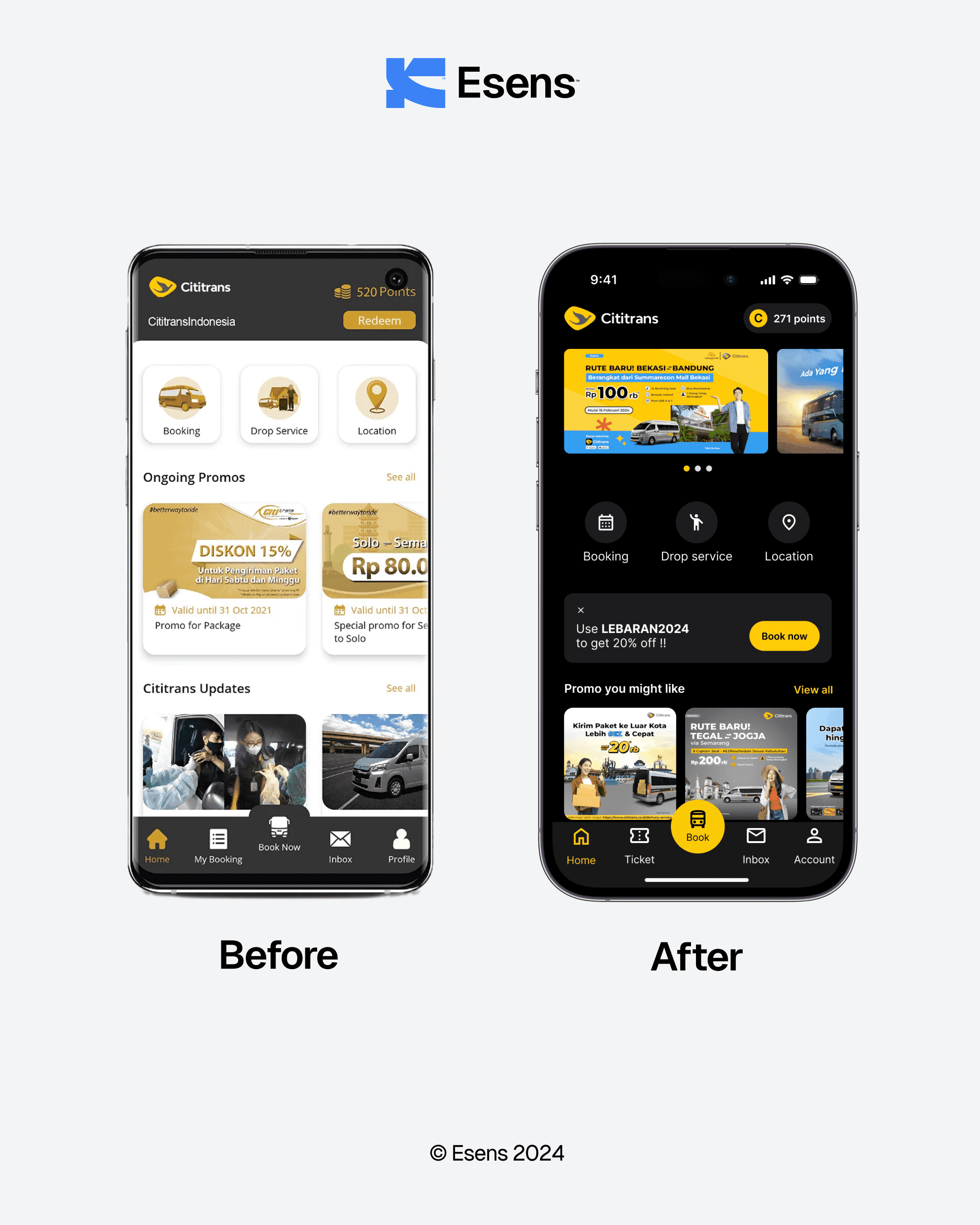 Before and after cititrans redesign