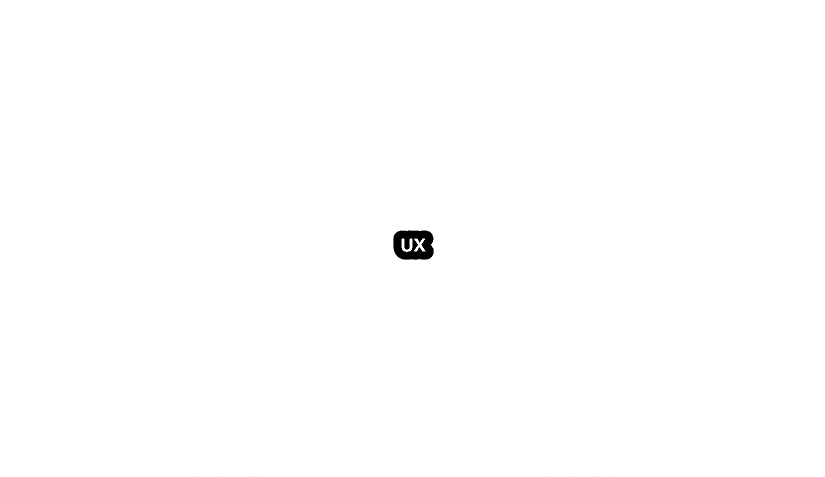 A minimalist diagram showing the overlap between user behavior and system design, highlighting UX at the intersection of behavioral insight and structured systems.