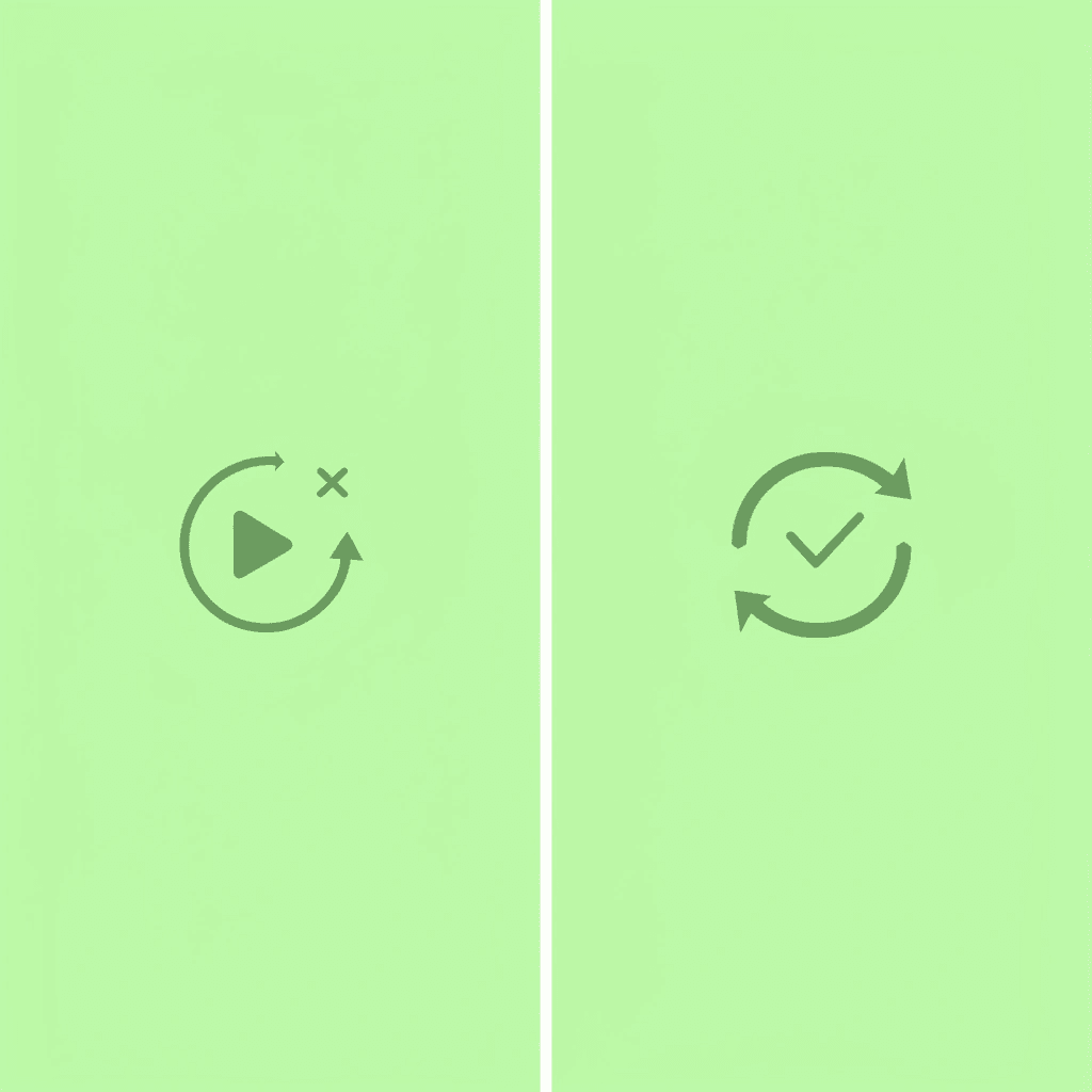 Before: overwhelmed by a large amount of material. After: confident from daily practice