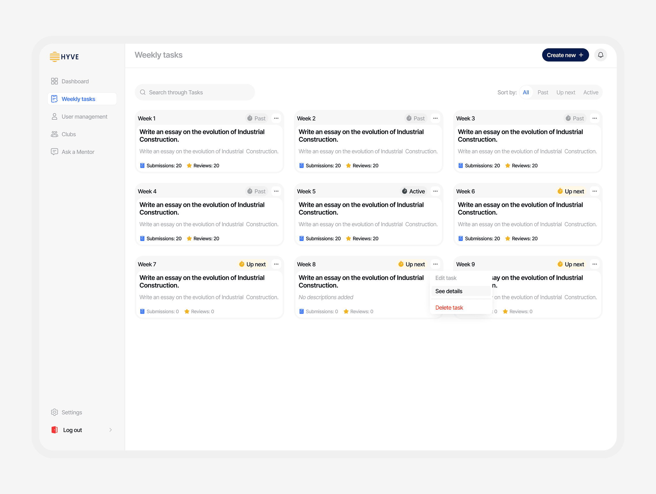  Snapshot of admin screens