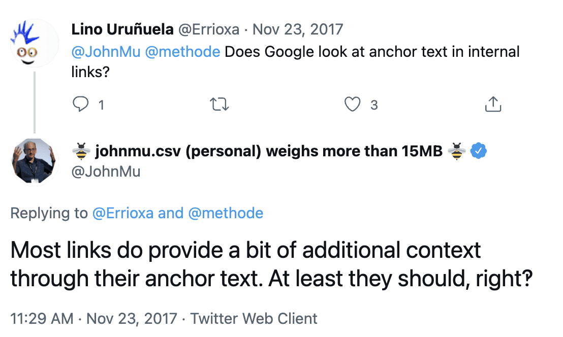 John Mueller says anchor text gives additional context