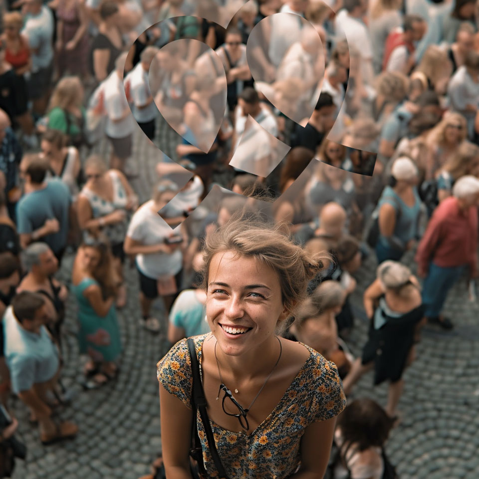 Kvinde i blomstret kjole