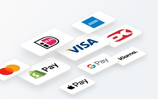 Logo's van betaalmethodes zoals iDEAL, Visa, Shop Pay, Apple Pay, Google Pay en Klarna