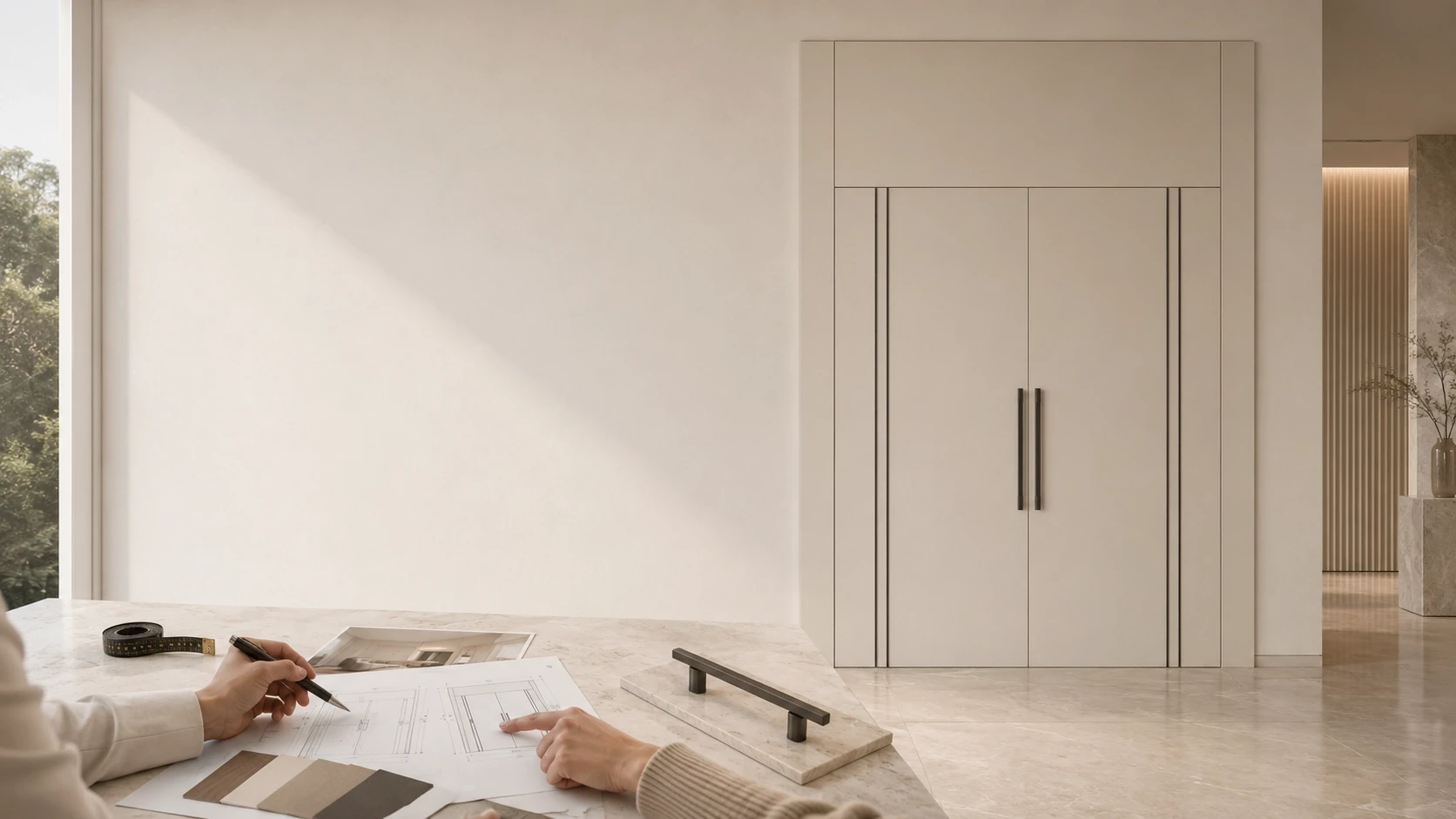 Luxury interior doorway in a refined home inviting a consultation for bespoke custom doors