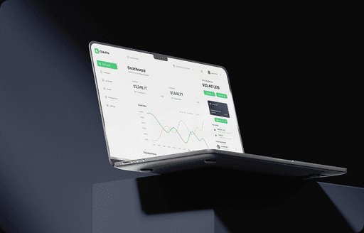 A cryptocurrency wallet website landing page with a bright green gradient background. The page features the headline 'Store your crypto just like you want it' with a green 'Try SecureWallet Now' button. Below are six black icons representing trusted blockchain companies. The design includes geometric green shapes and a clean, modern layout.