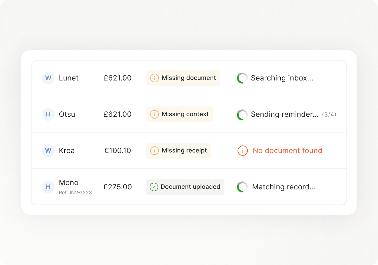 Collect documents & context from clients