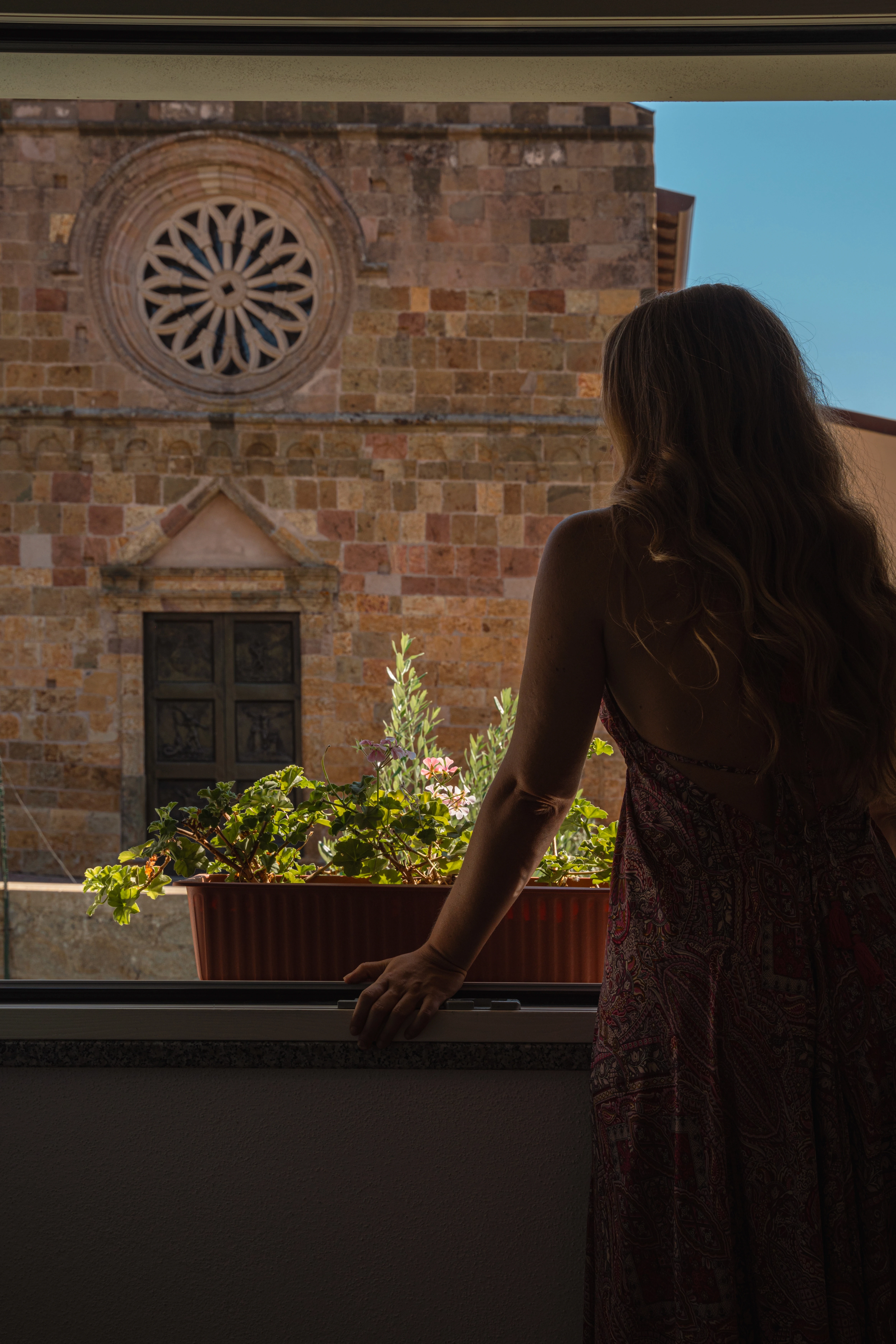 A quiet view toward the historic church near Sanctuary Armony