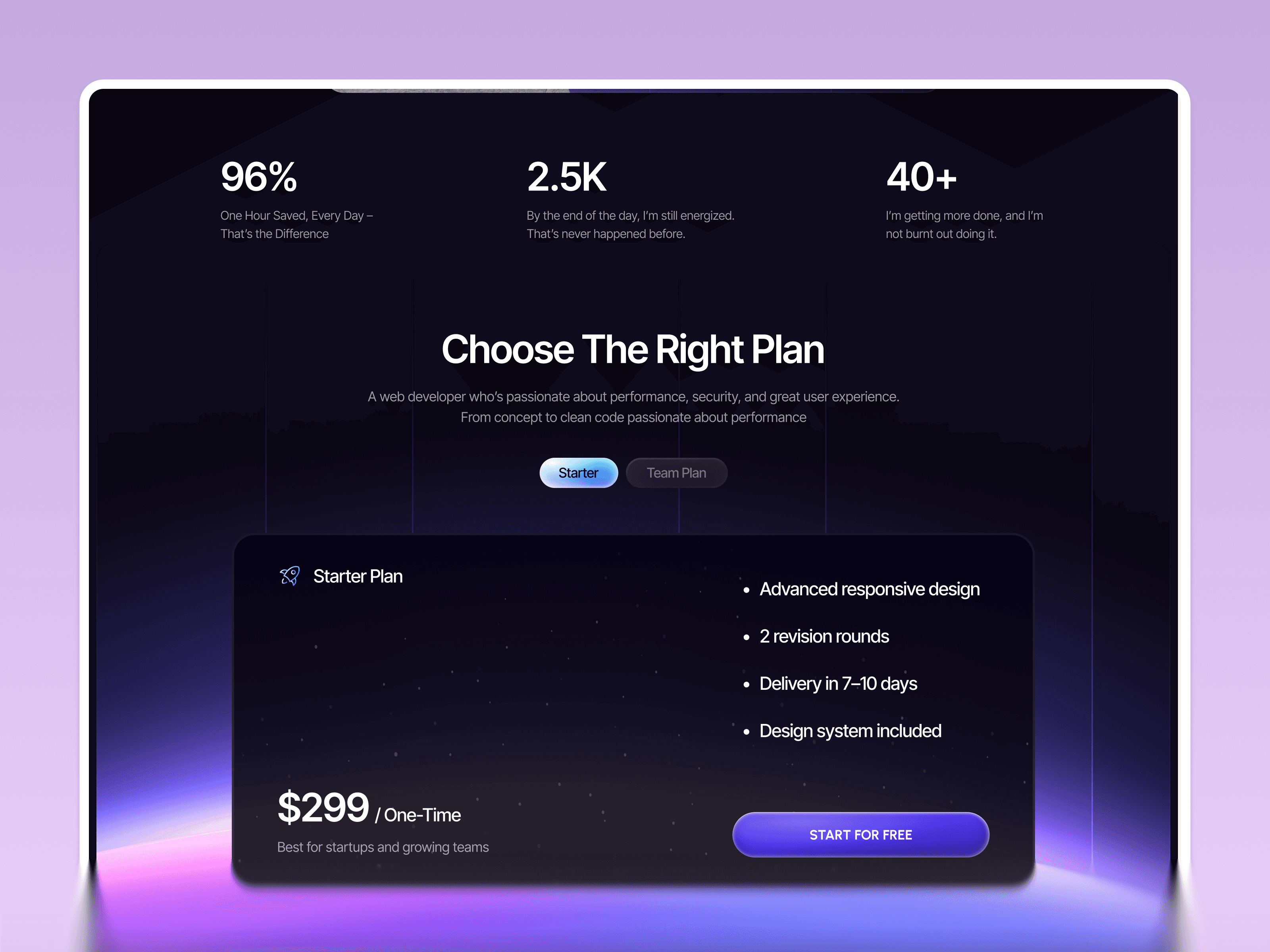 framer startup template