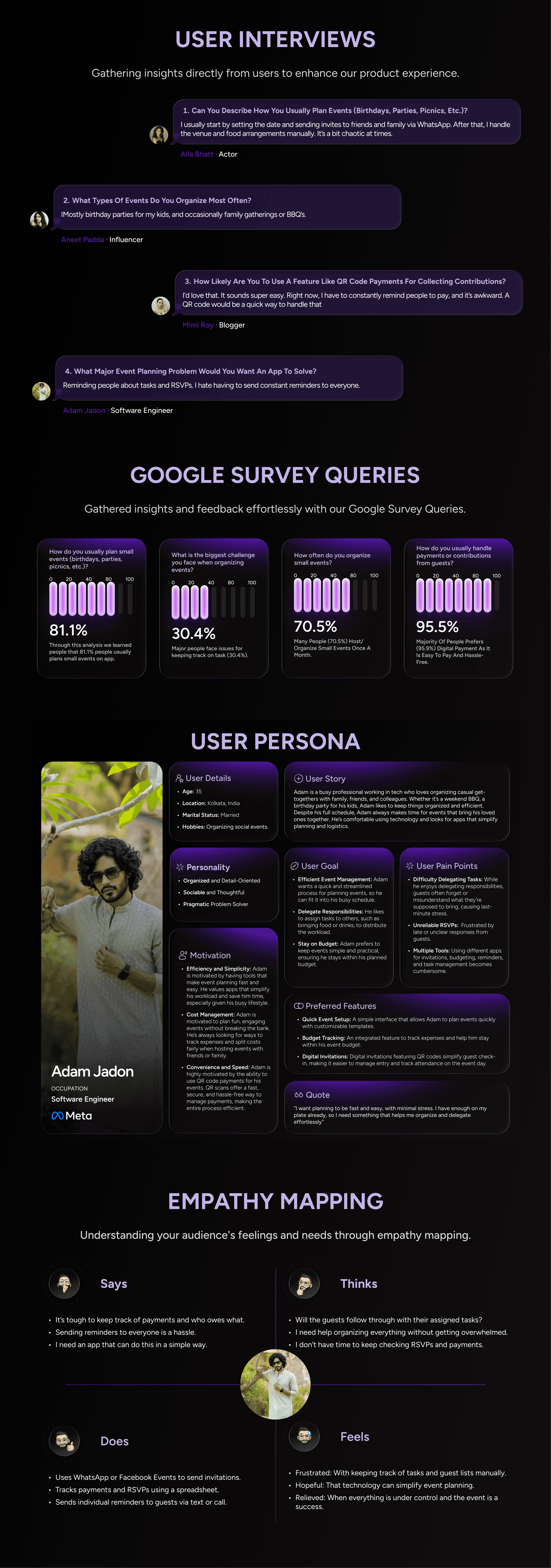 Eventify - Small Event Planning App - User Interview/User Persona.