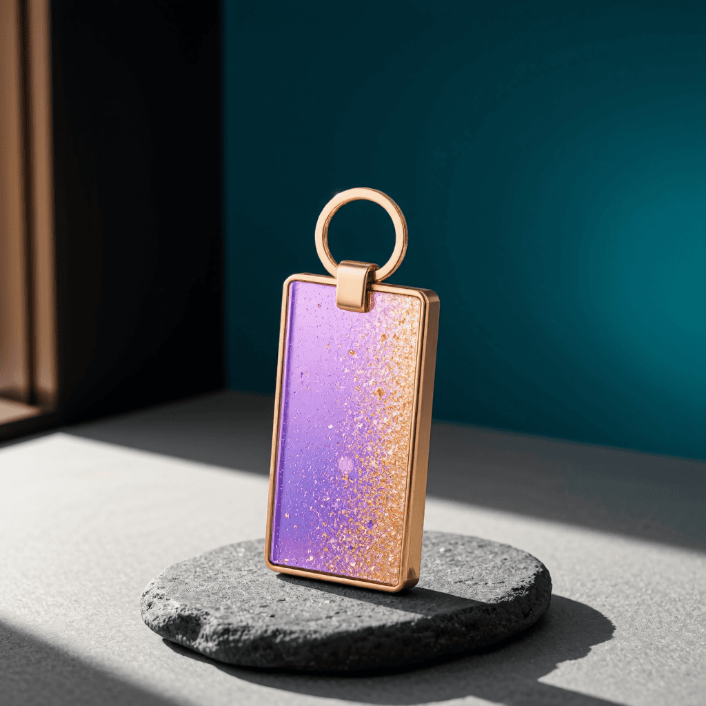 product photography of a decorative keychain