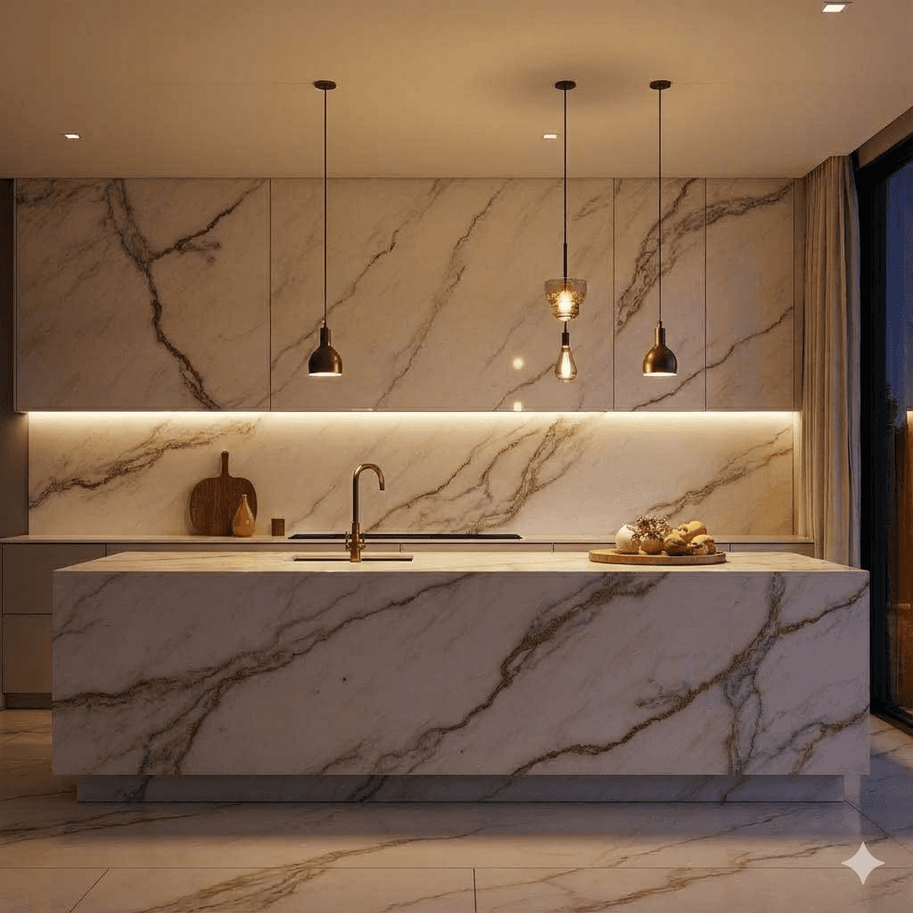 Simil Marmol en casa moderna