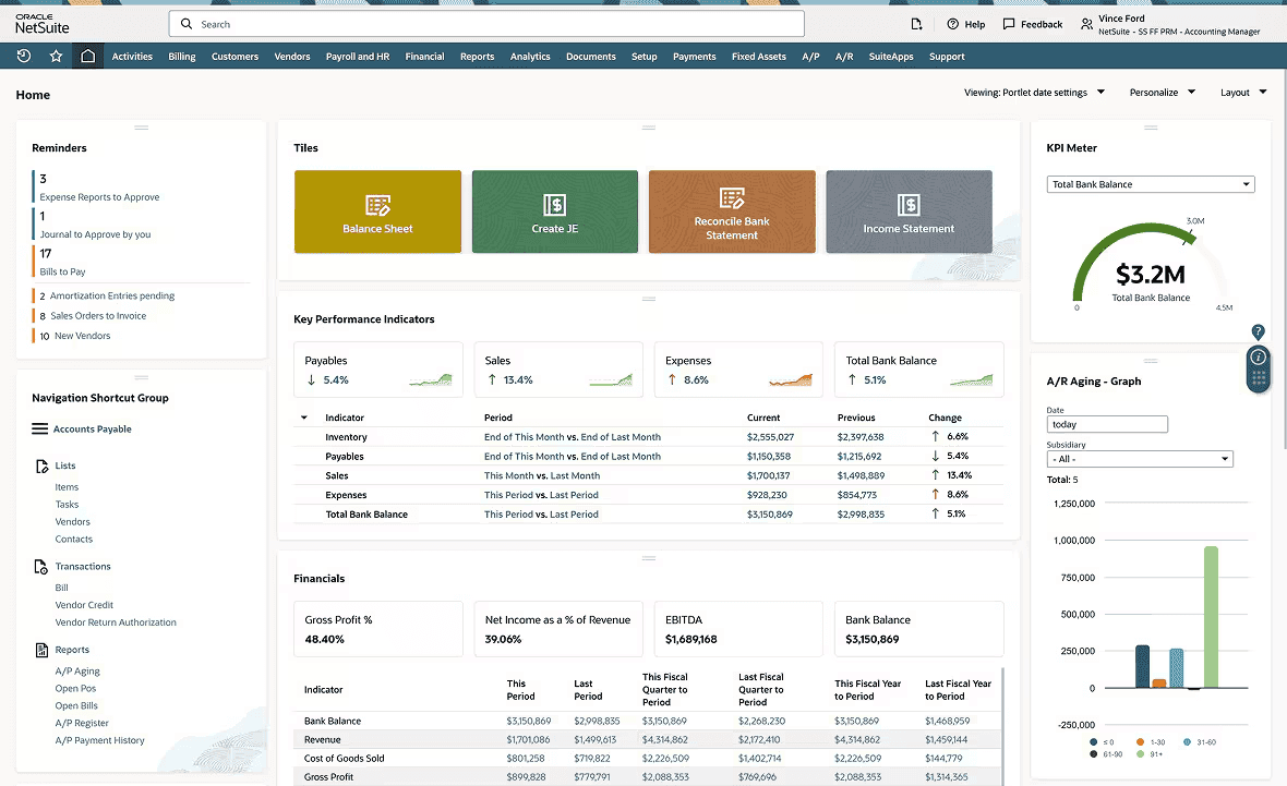 Screenshot of NetSuite
