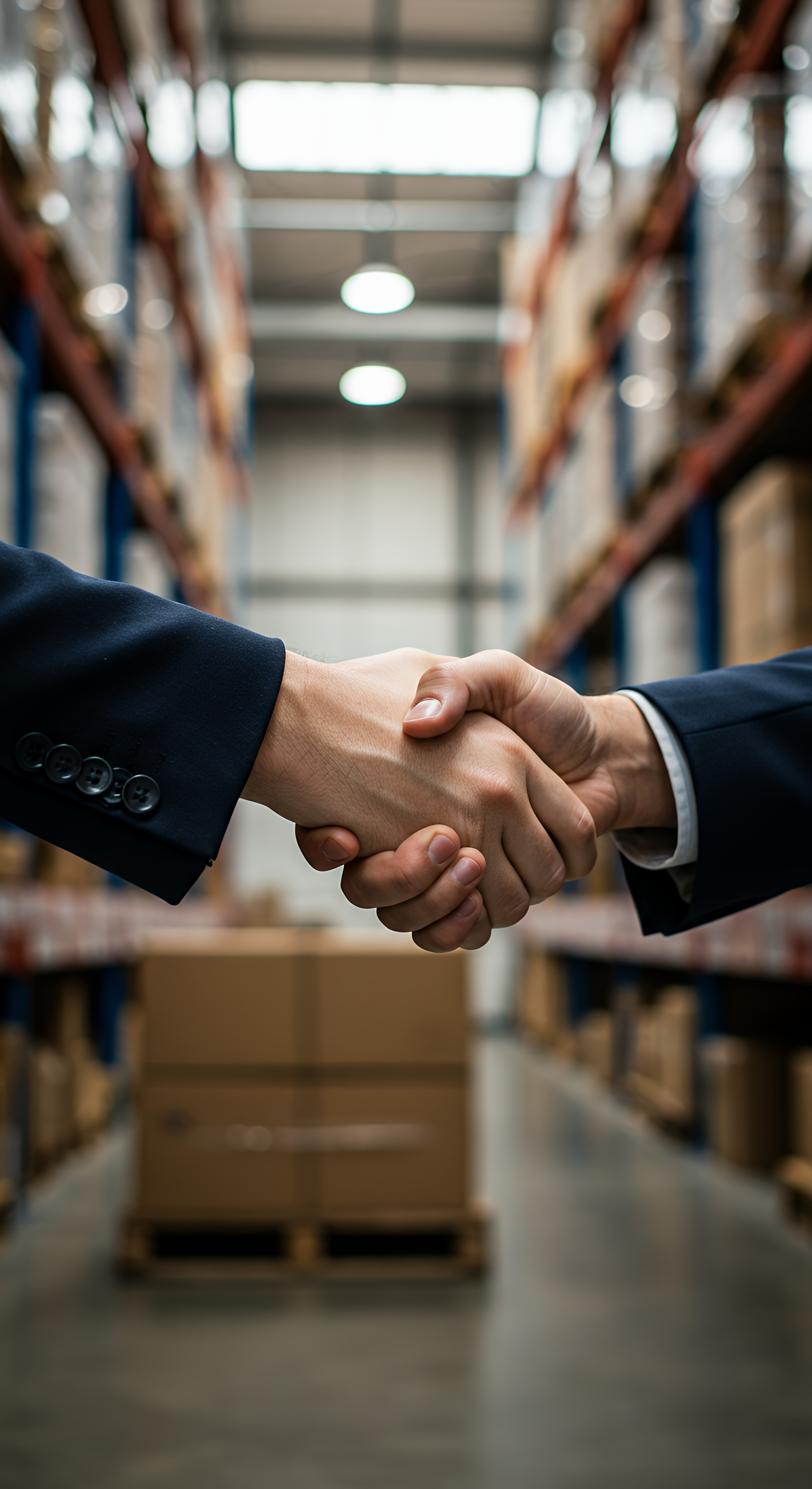 Handshake between business partners in a warehouse environment