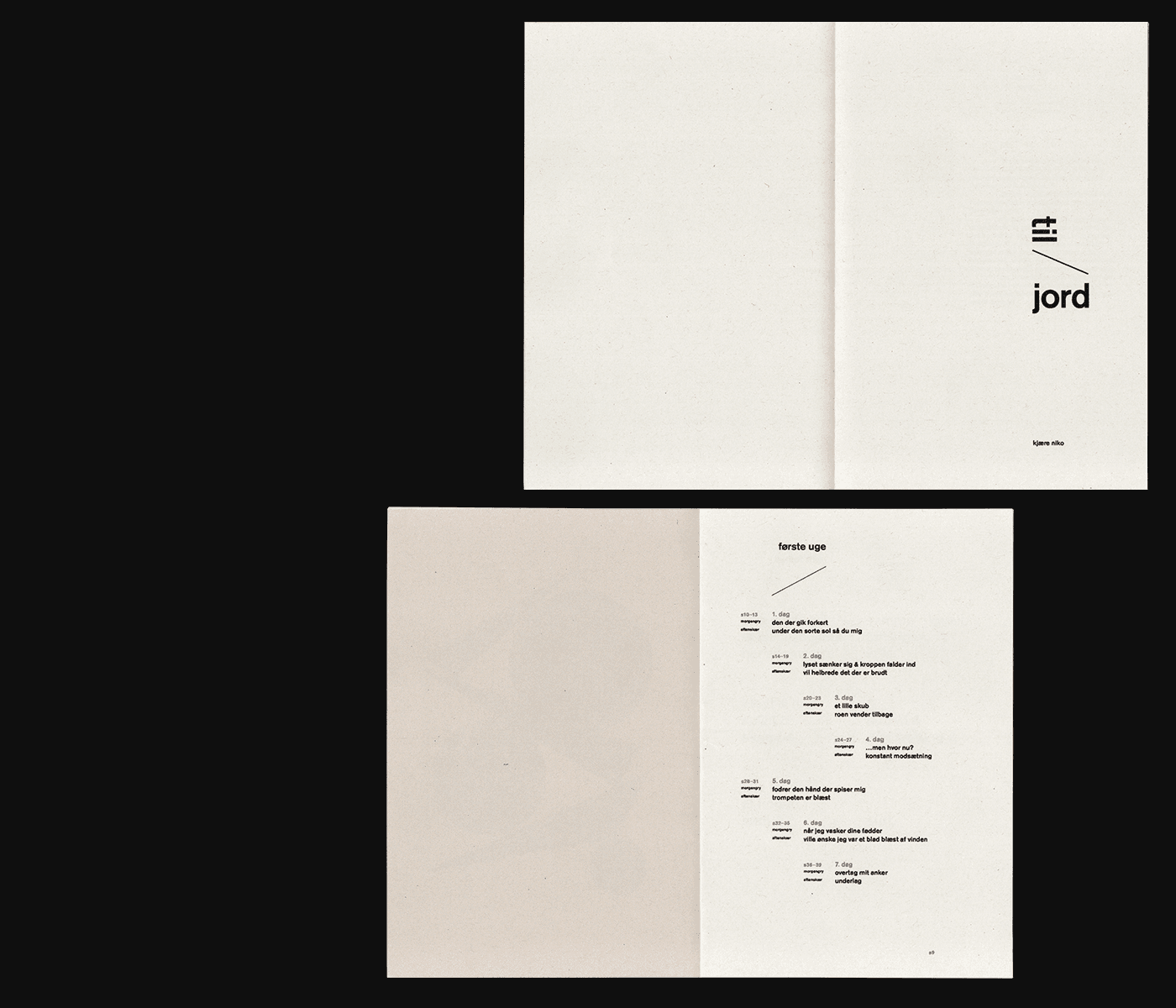 til jord' (transl.: 'to earth') — poster design by Kjære Niko, Nikolai Kjær Rasmussen