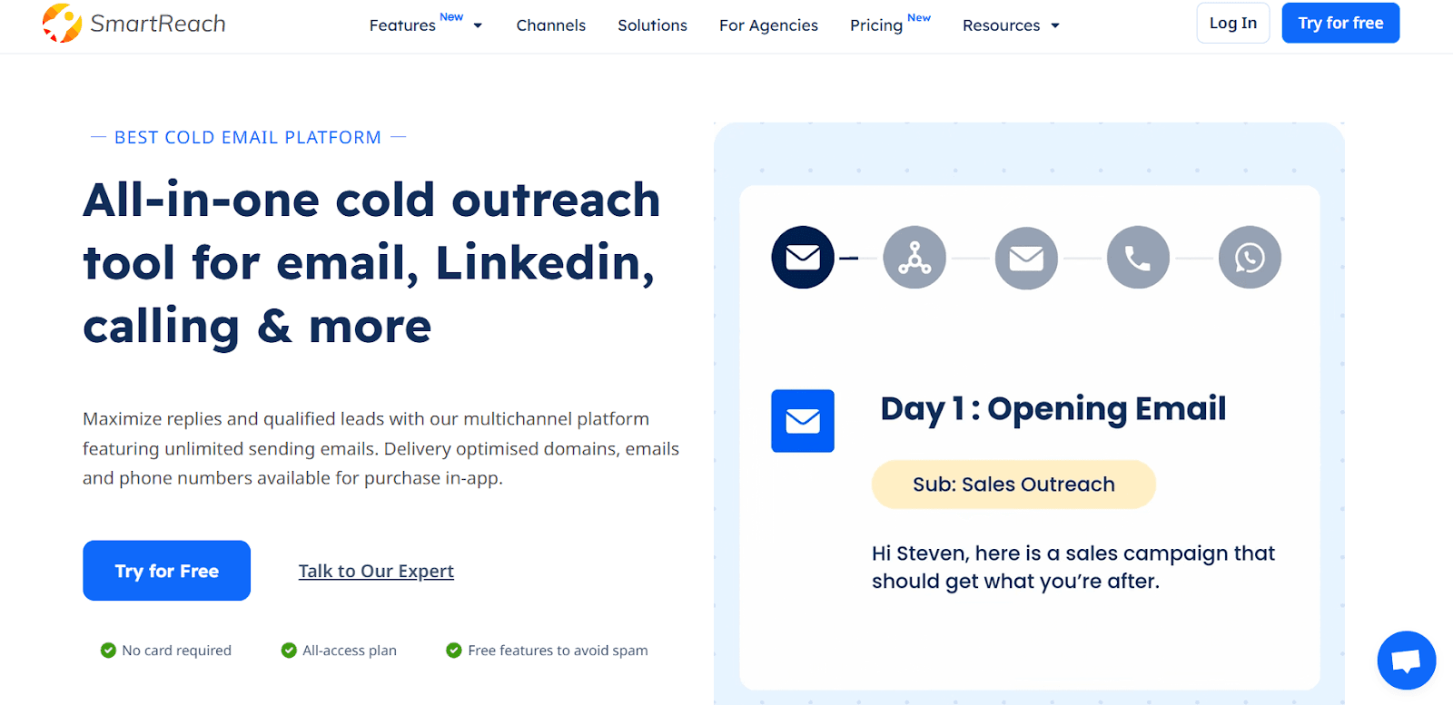 Smartreach homepage