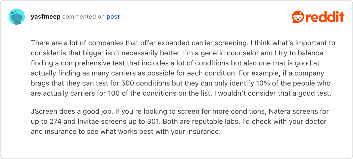 Post on Reddit