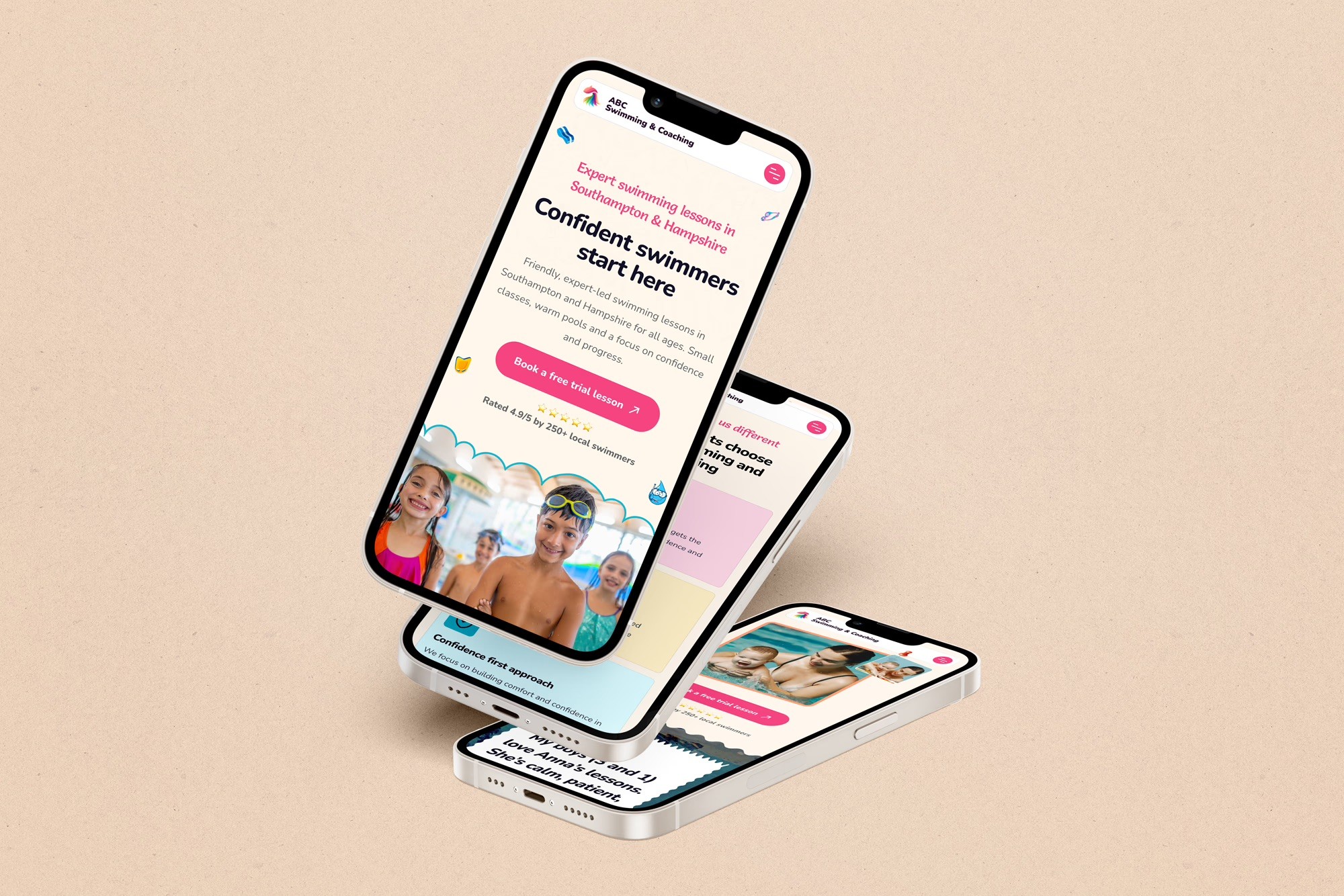 ABC Swimming and Coaching website redesign by Greenlights Digital