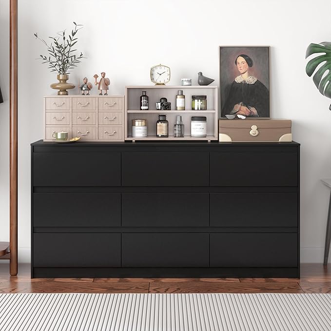 Black 9 drawer dresser – A stylish and functional furniture piece, perfect for any modern home.